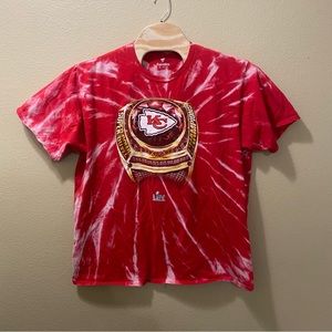 Men’s 2XL NFL Kansas City Chiefs Super Bowl Ring Upcycled Bleached Tie Dye Shirt